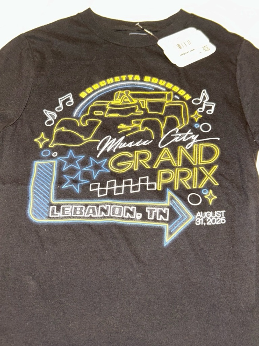 Kids' Black Music City Grand Prix Graphic Short Sleeve Cotton Tee